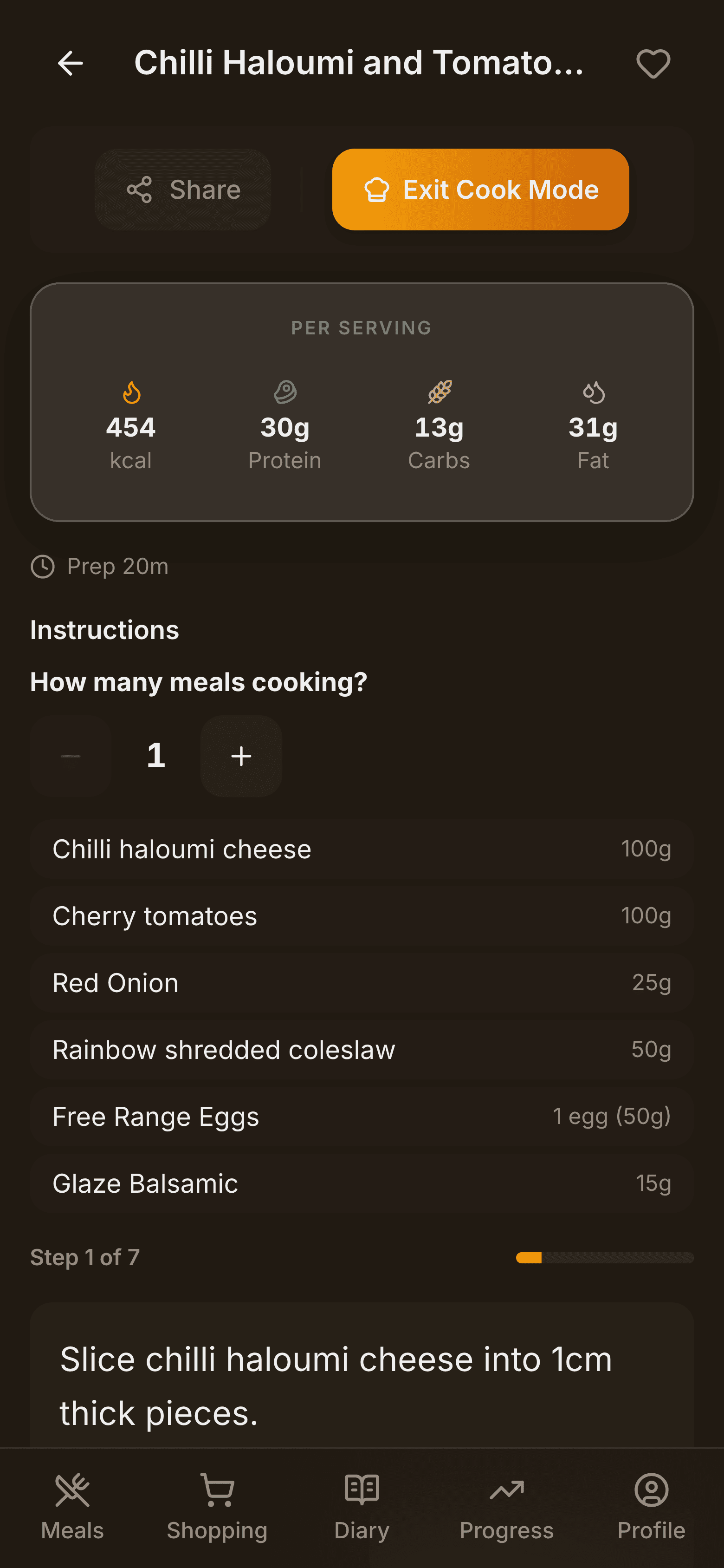 Cooking, step by step