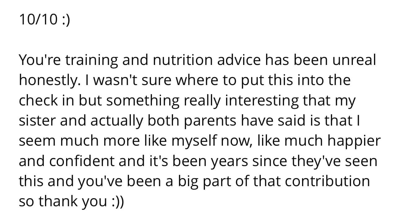 Client testimonial