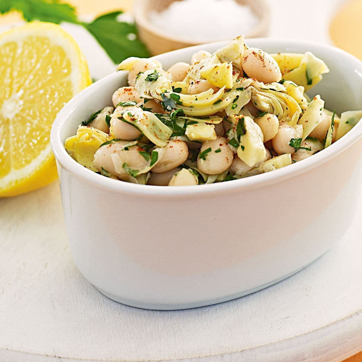 Artichoke and cannellini bean salsa