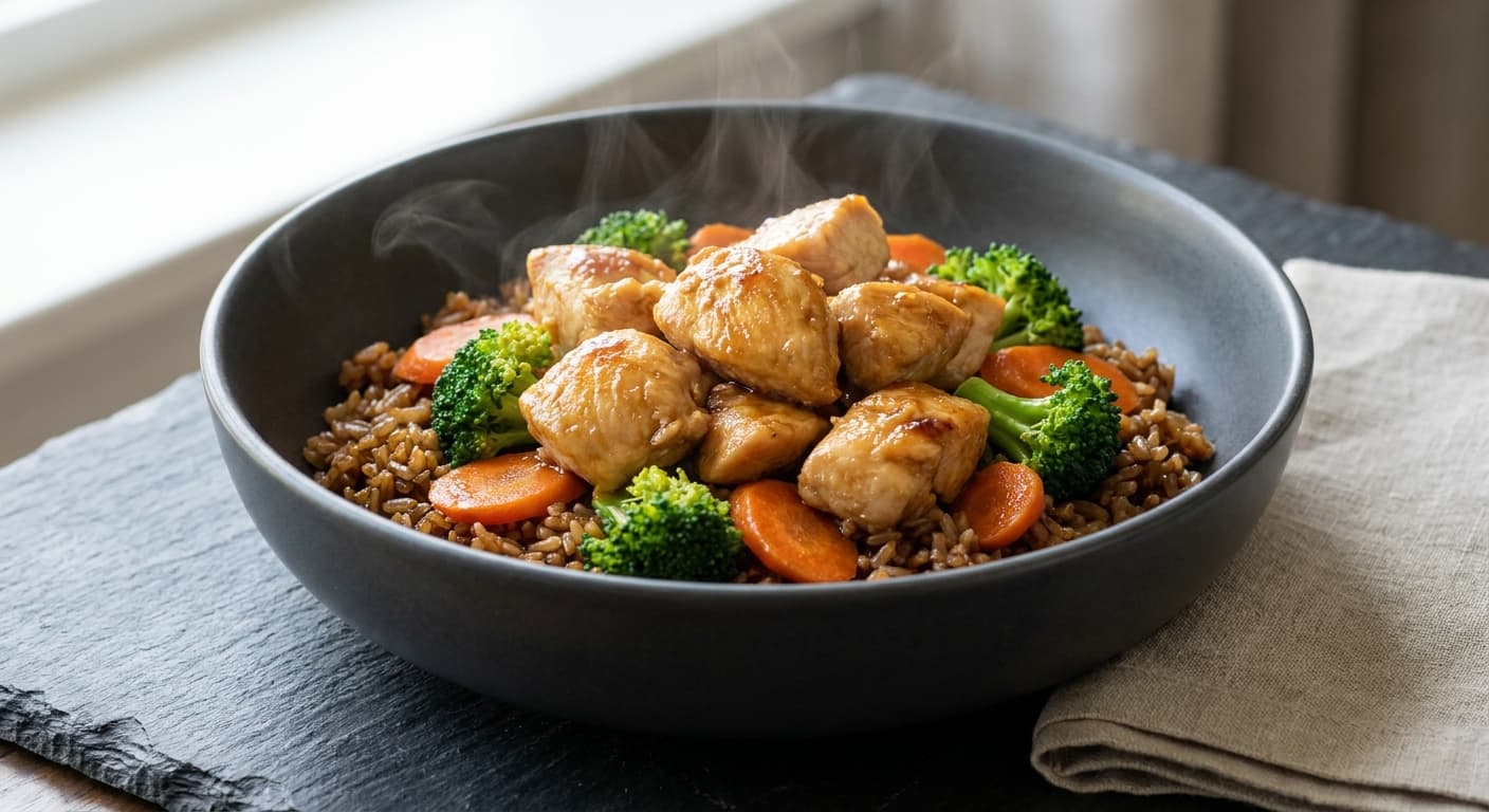 Asian Chicken with Rice and Vegetables