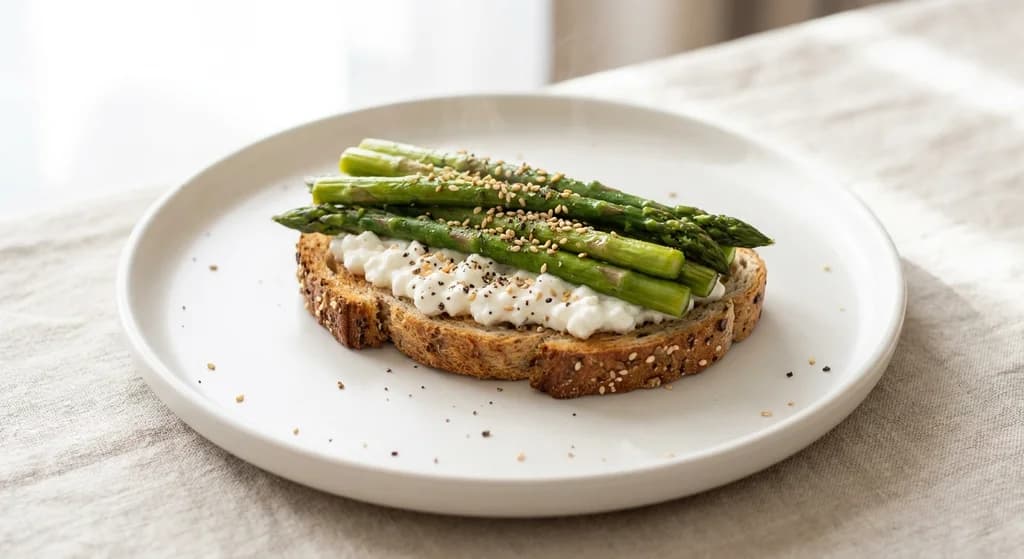 Asparagus & Cottage Cheese Toast