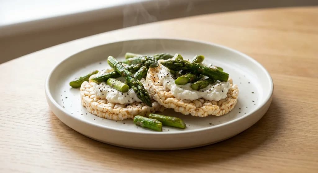 Asparagus & Feta Rice Cakes