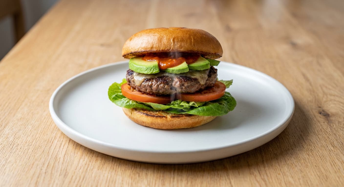 Aussie Lean Beef Burger with Avocado