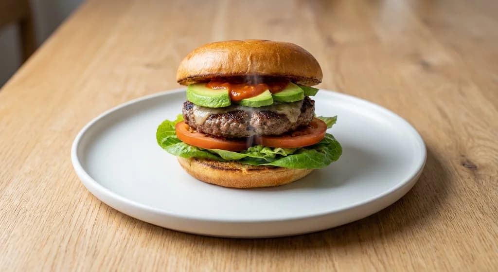 Aussie Lean Beef Burger with Avocado
