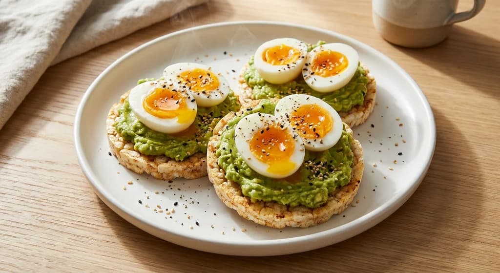 Avocado & Egg Rice Cakes