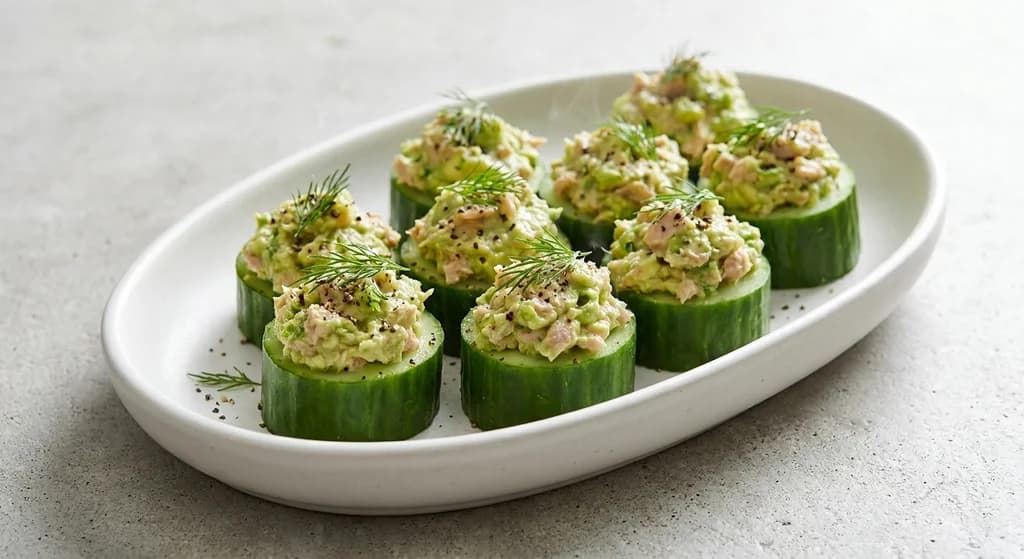 Avocado & Tuna Cucumber Cups