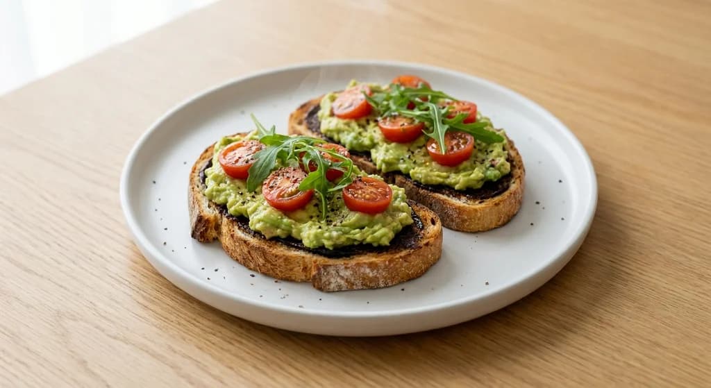 Avocado Vegemite Toast with Tomato