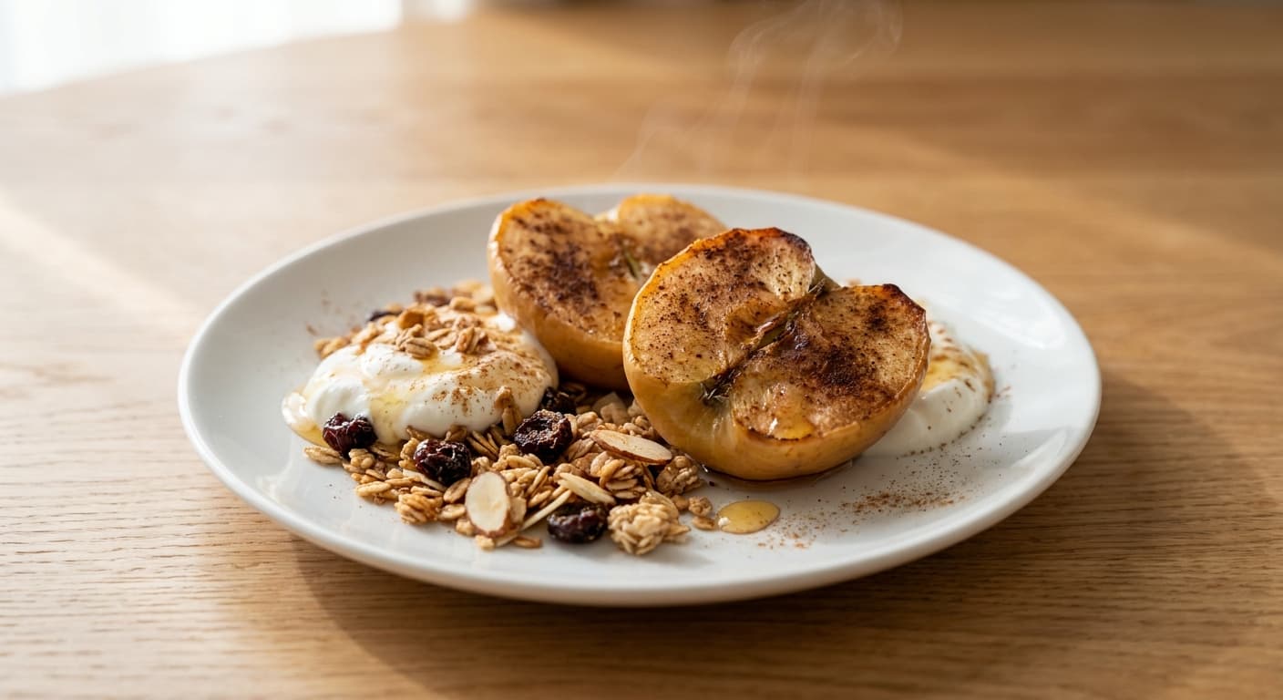 Baked Apple with Low Sugar Granola & Cinnamon