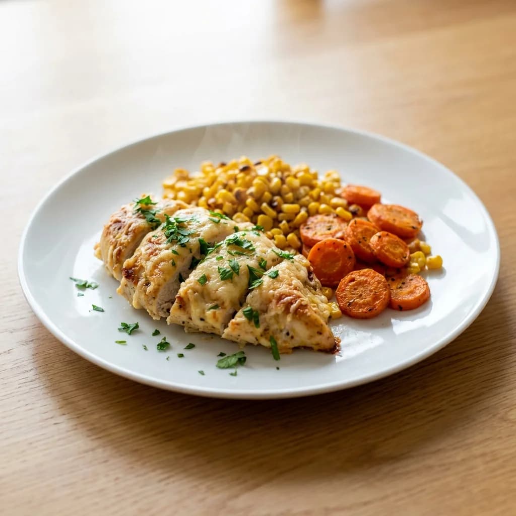 Baked Chicken with Carrots and Sweetcorn