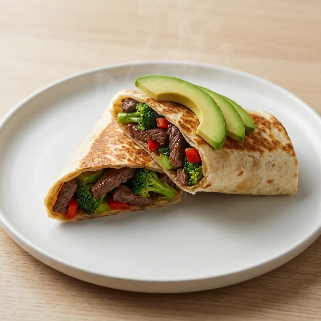 Beef, Broccoli & Avocado Toasted Wrap