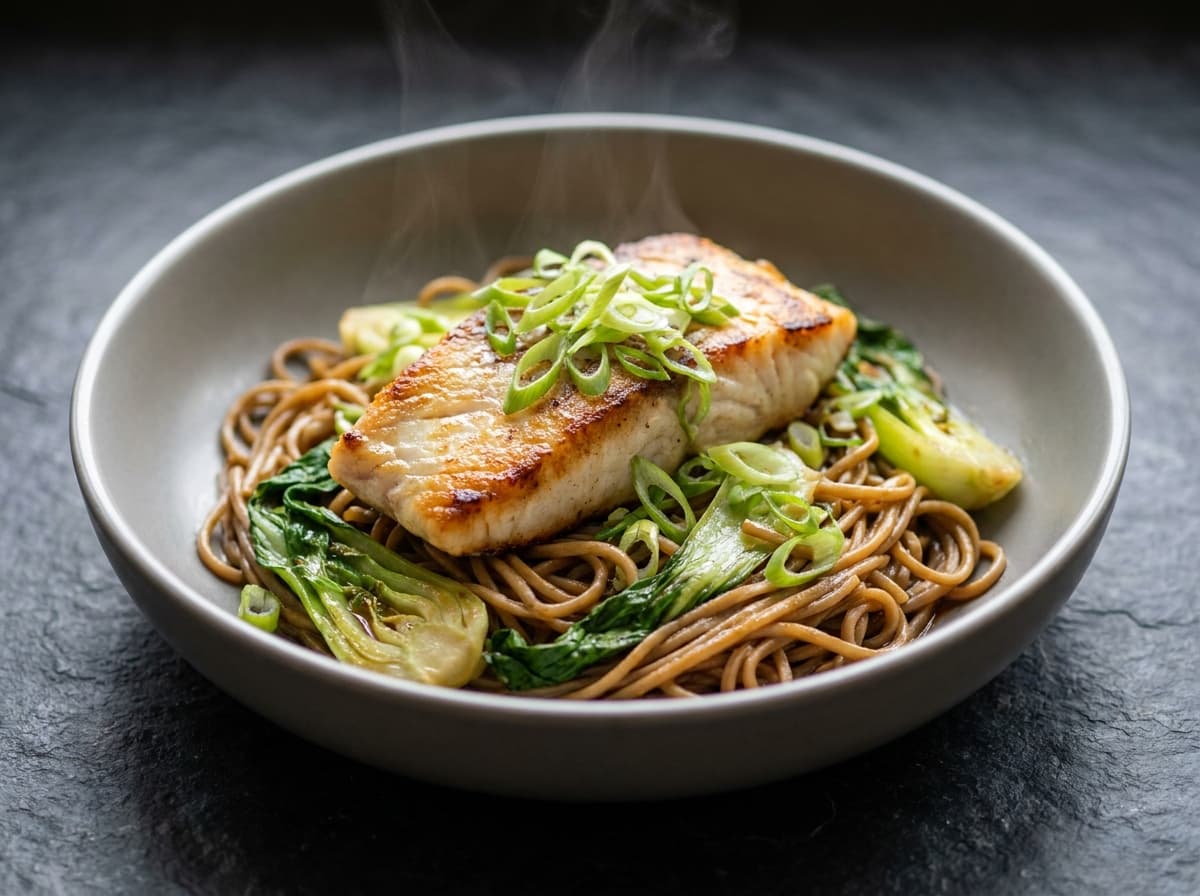 Blue Grenadier with Bok Choy & Soba Noodles