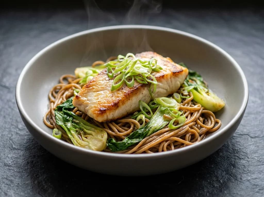 Blue Grenadier with Bok Choy & Soba Noodles