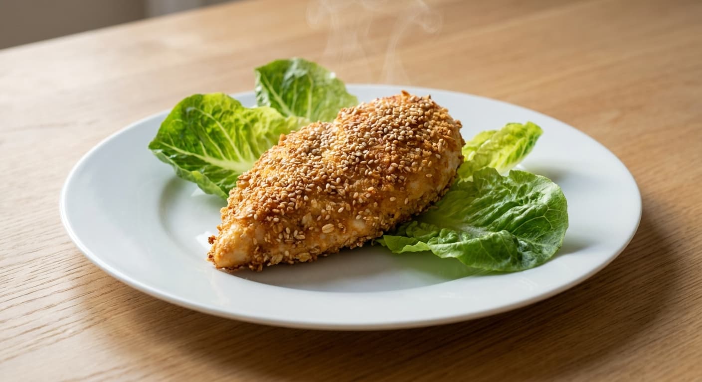 Chicken fillet with oats and sesame seeds