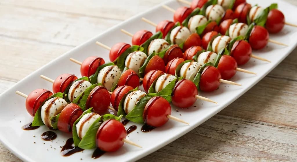 Caprese Skewers with Balsamic Glaze