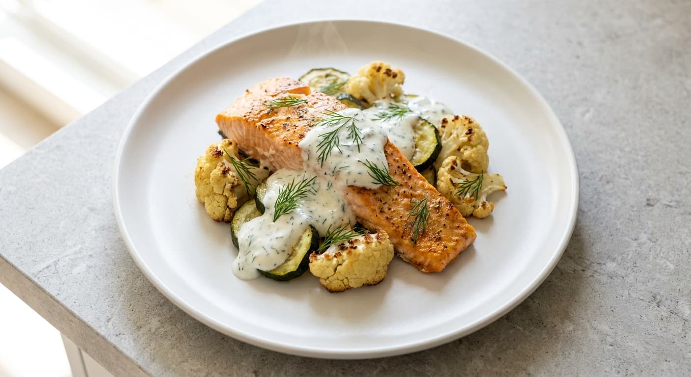 Cauliflower Salmon Bake