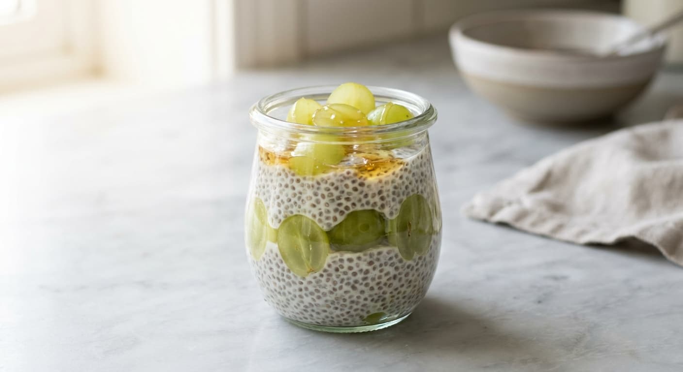Chia Pudding with Green Grapes