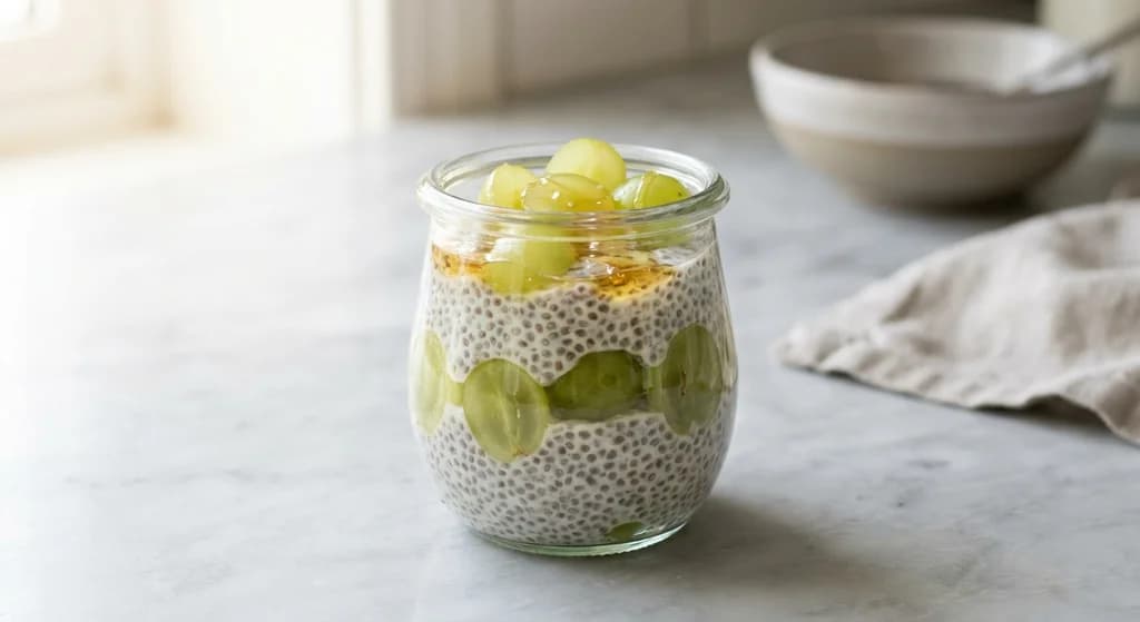 Chia Pudding with Green Grapes
