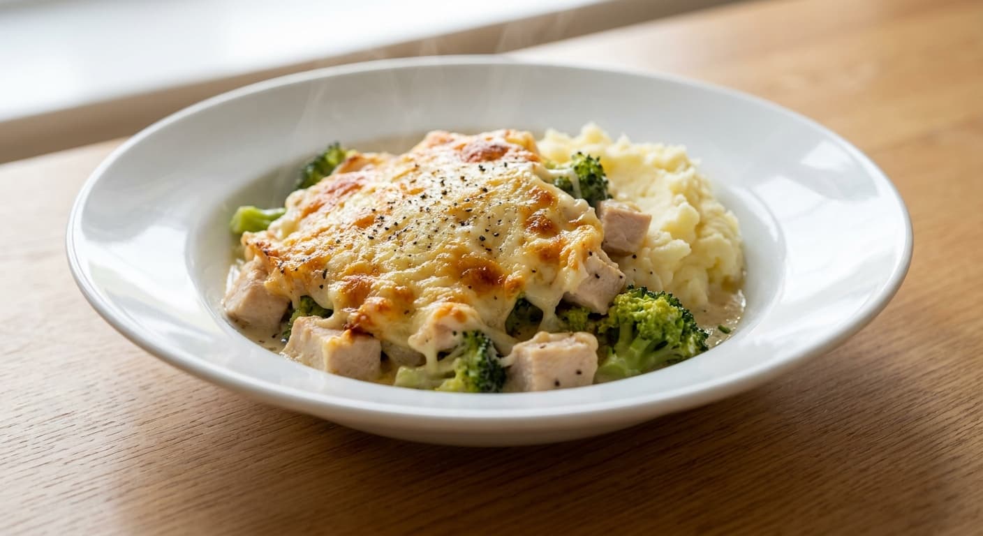 Chicken and Broccoli Bake with Mashed Potatoes