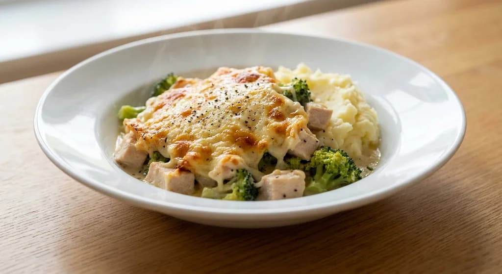 Chicken and Broccoli Bake with Mashed Potatoes