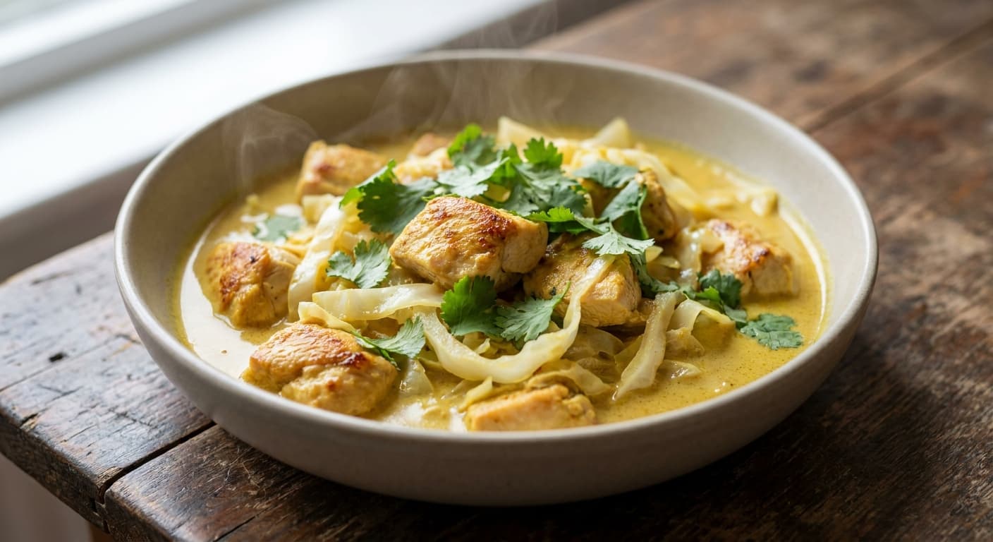 Chicken and Cabbage Coconut Curry