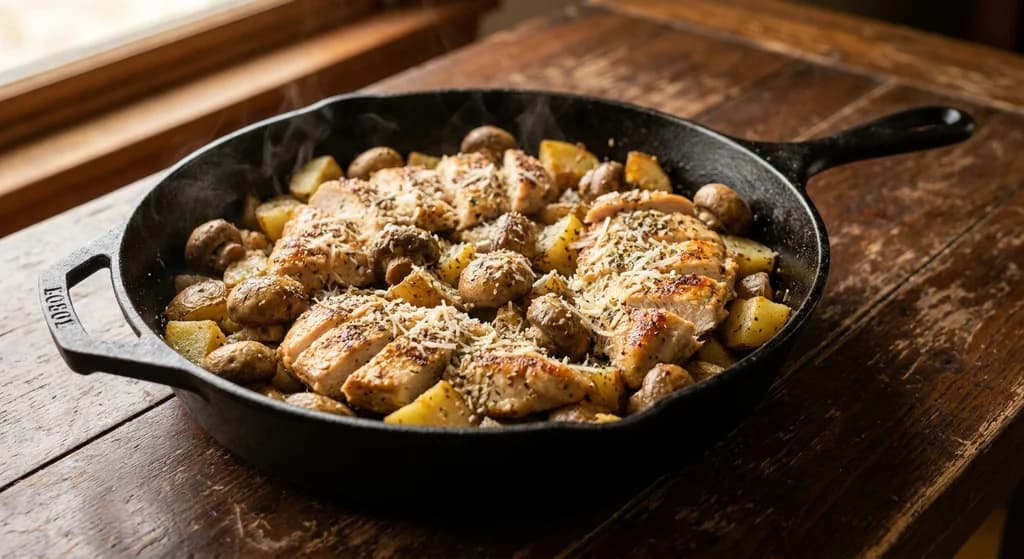 Chicken and Mushroom Skillet with Potatoes
