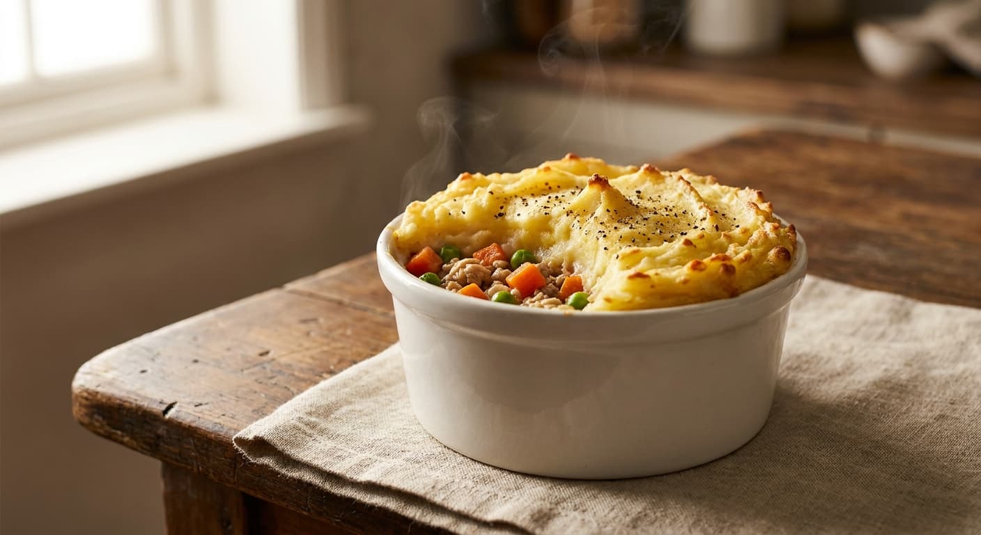 Chicken and Vegetable Cottage Pie with Mashed Potatoes