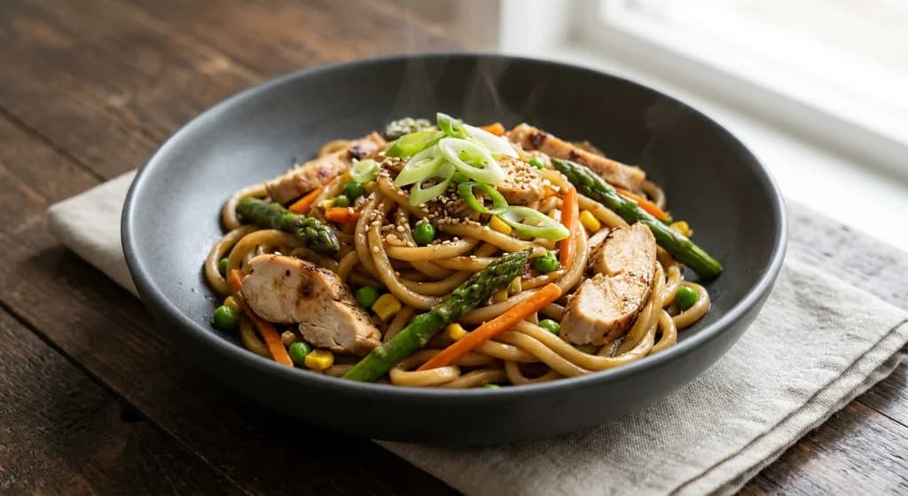 Chicken & Asparagus Udon Stir-Fry