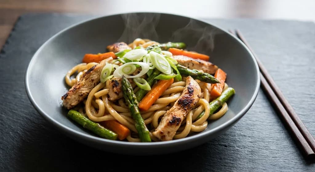 Chicken & Asparagus Udon Stir-Fry