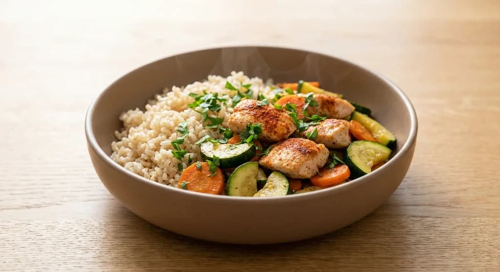 Chicken Bowl with Zucchini and Carrot