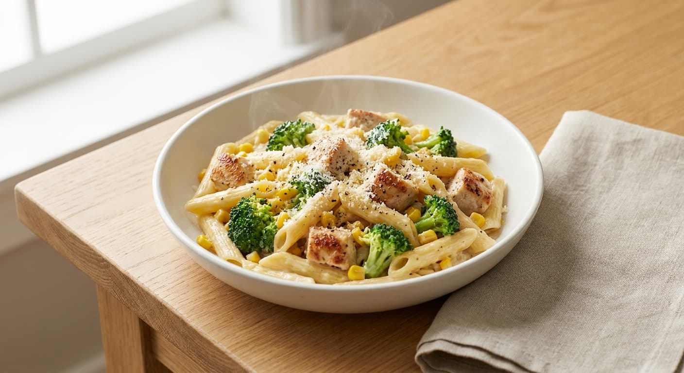 Chicken, Corn & Broccoli Pasta
