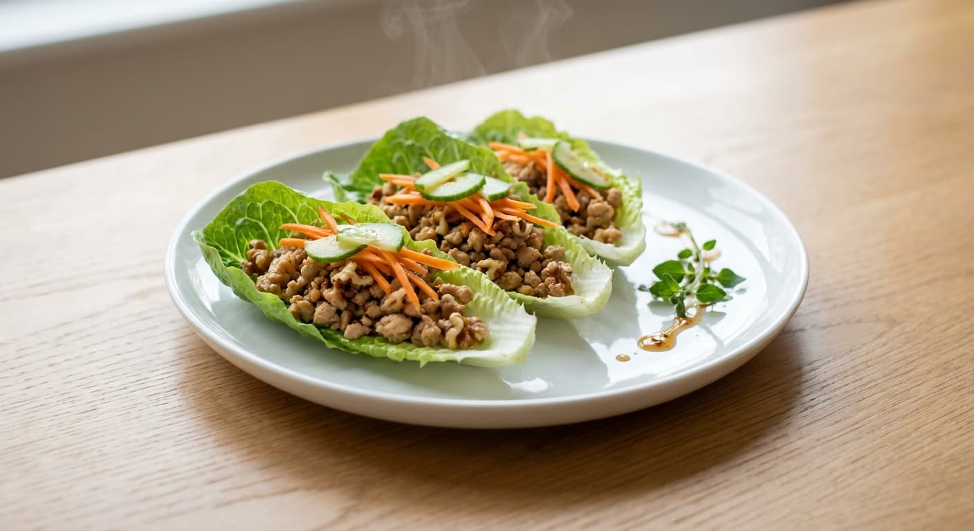 Chicken Lettuce Cups with Walnuts
