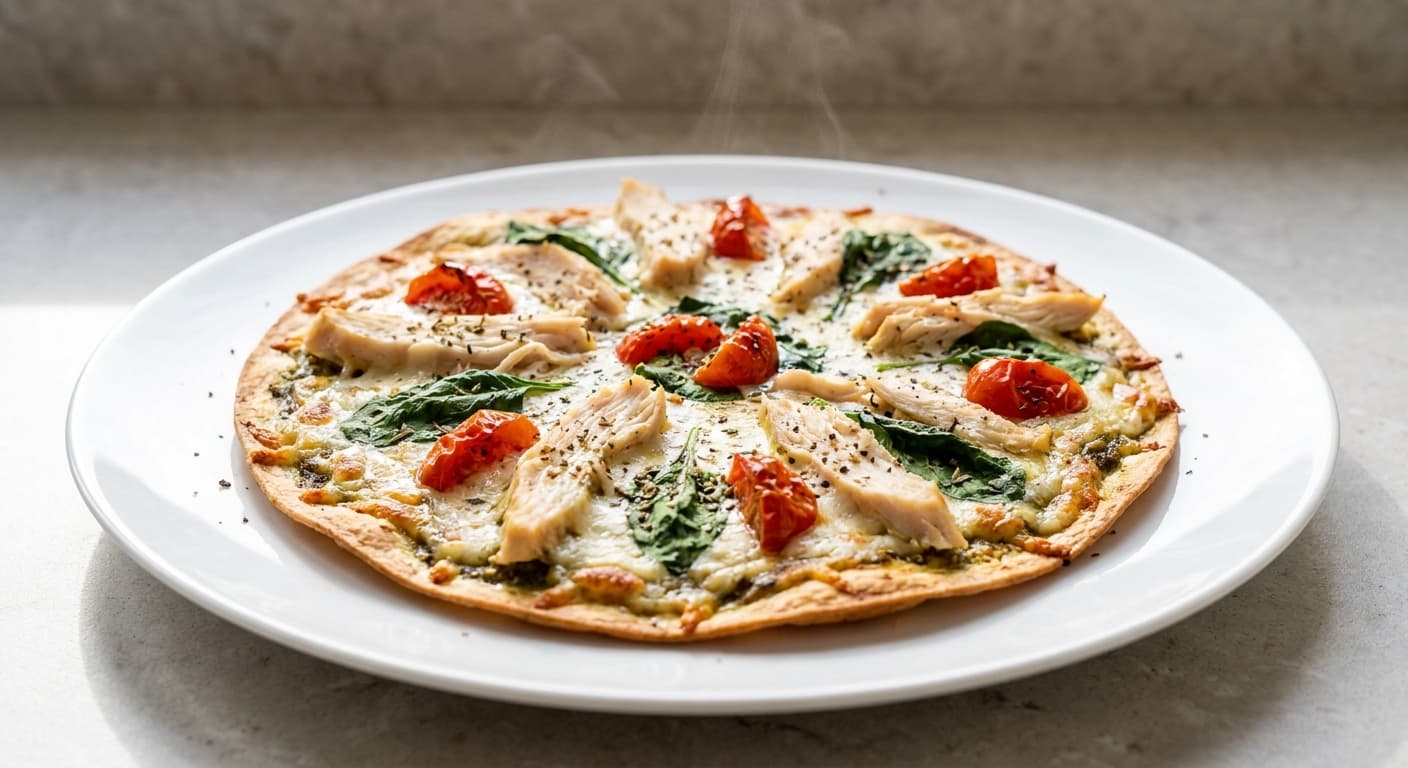 Chicken Pesto Tortilla Pizza