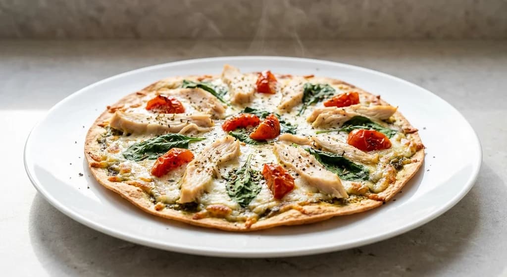 Chicken Pesto Tortilla Pizza