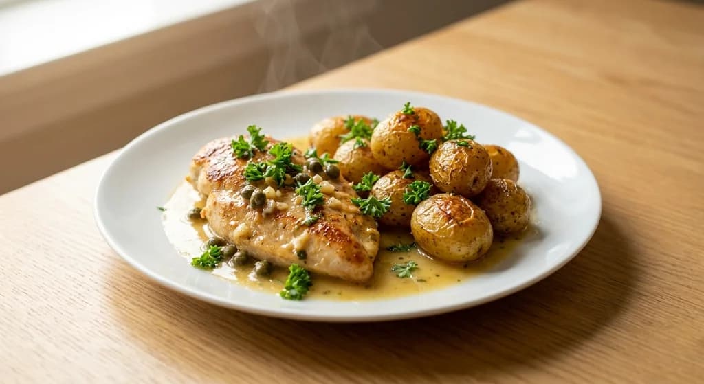 Chicken Piccata with Baby Potatoes