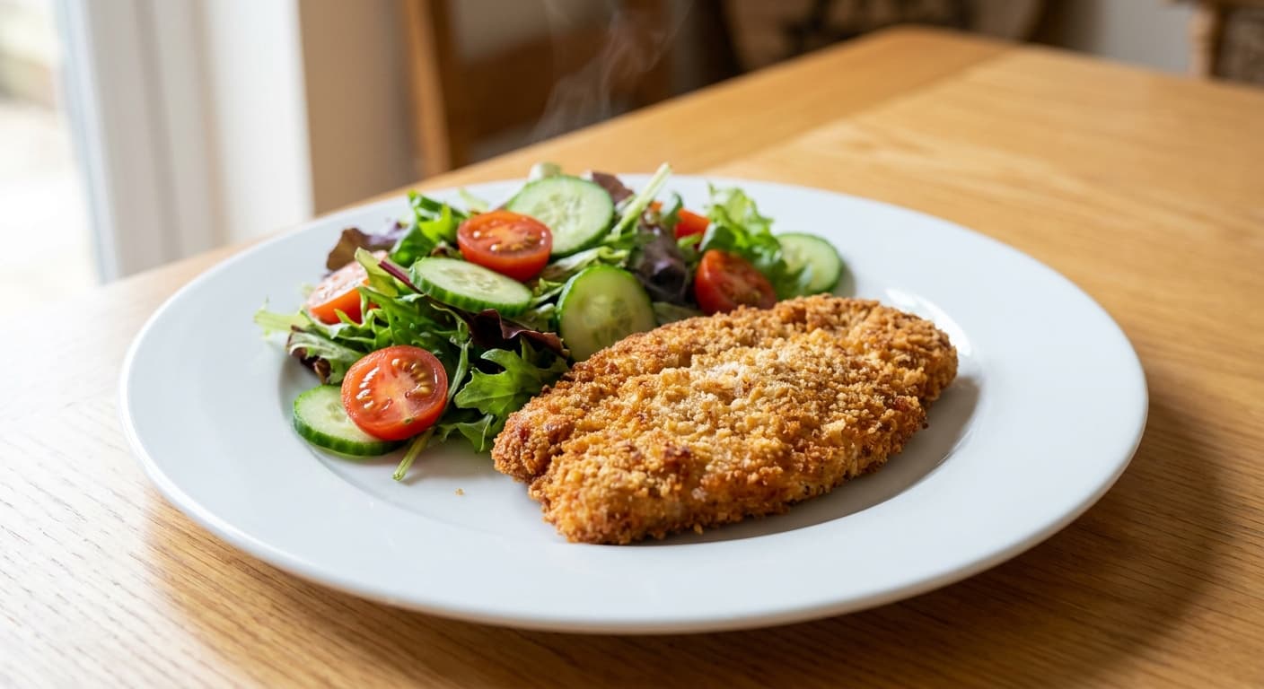Chicken Schnitzel with Garden Salad
