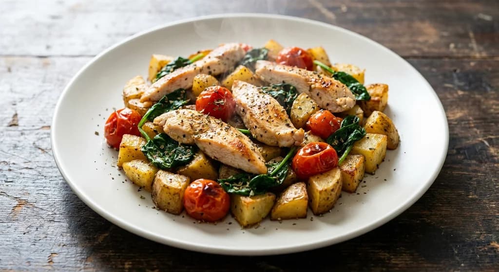 Chicken, Spinach and Potato Skillet