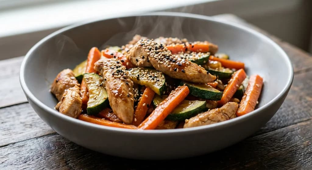Chicken Stir-Fry with Zucchini and Carrot
