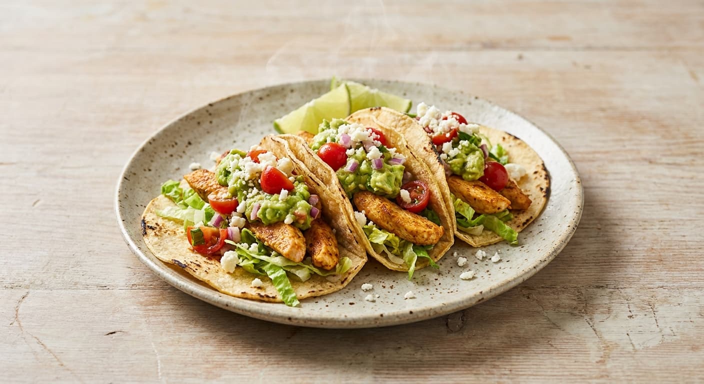 Chicken Tacos with Avocado Salsa