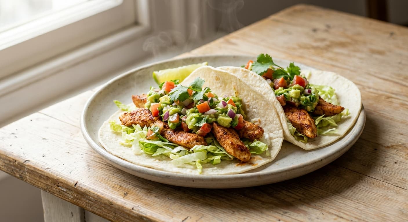 Chicken Tacos with Avocado Salsa
