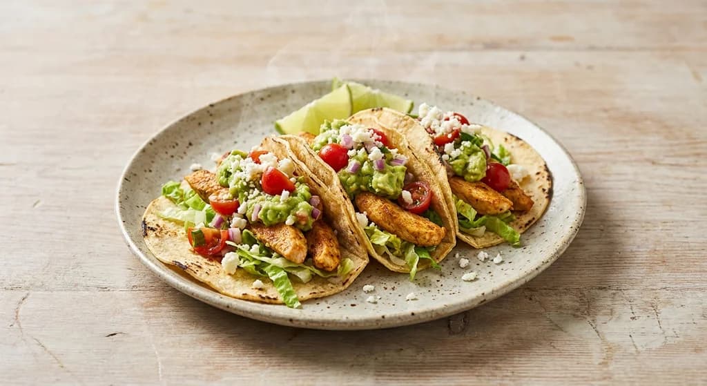 Chicken Tacos with Avocado Salsa