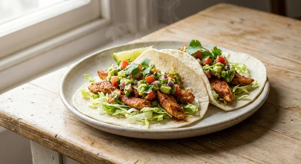 Chicken Tacos with Avocado Salsa