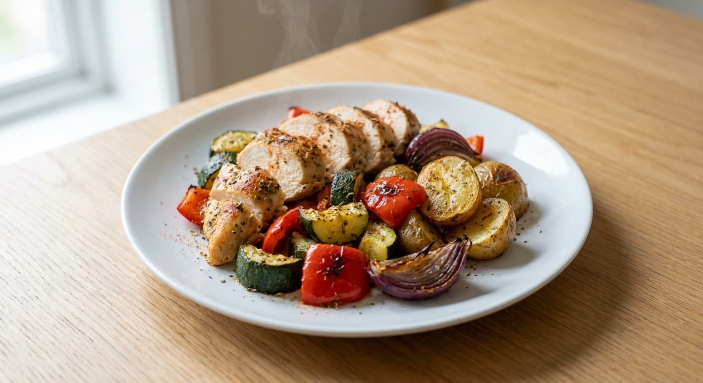 Chicken & Veggie Sheet Pan Bake