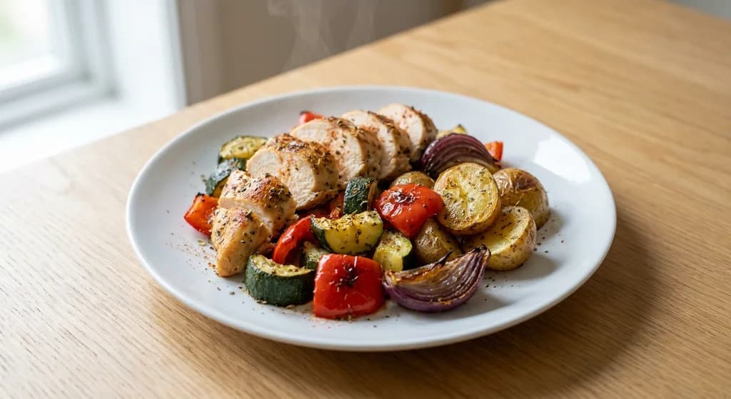 Chicken & Veggie Sheet Pan Bake