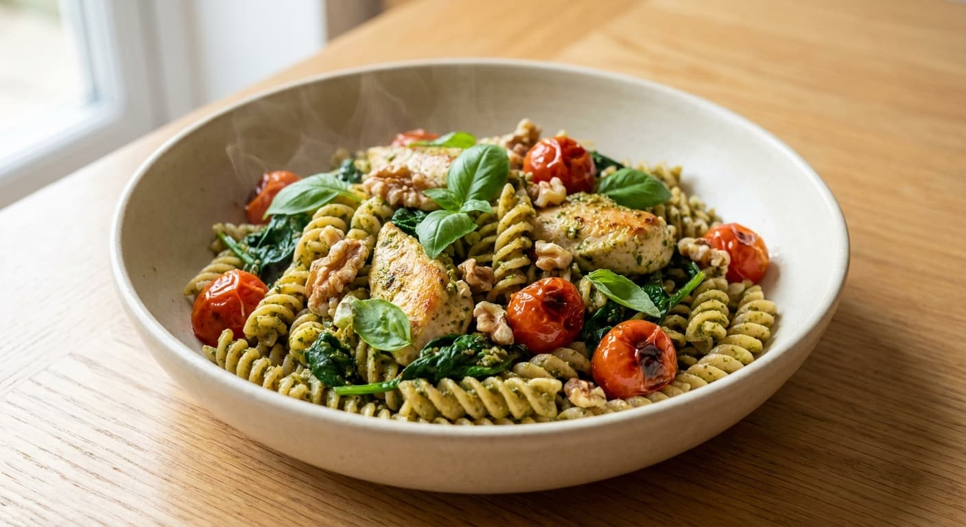 Chicken Walnut Pesto Pasta