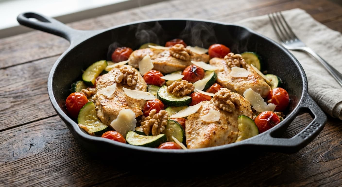 Chicken, Walnut & Zucchini Skillet