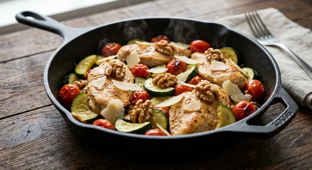 Chicken, Walnut & Zucchini Skillet