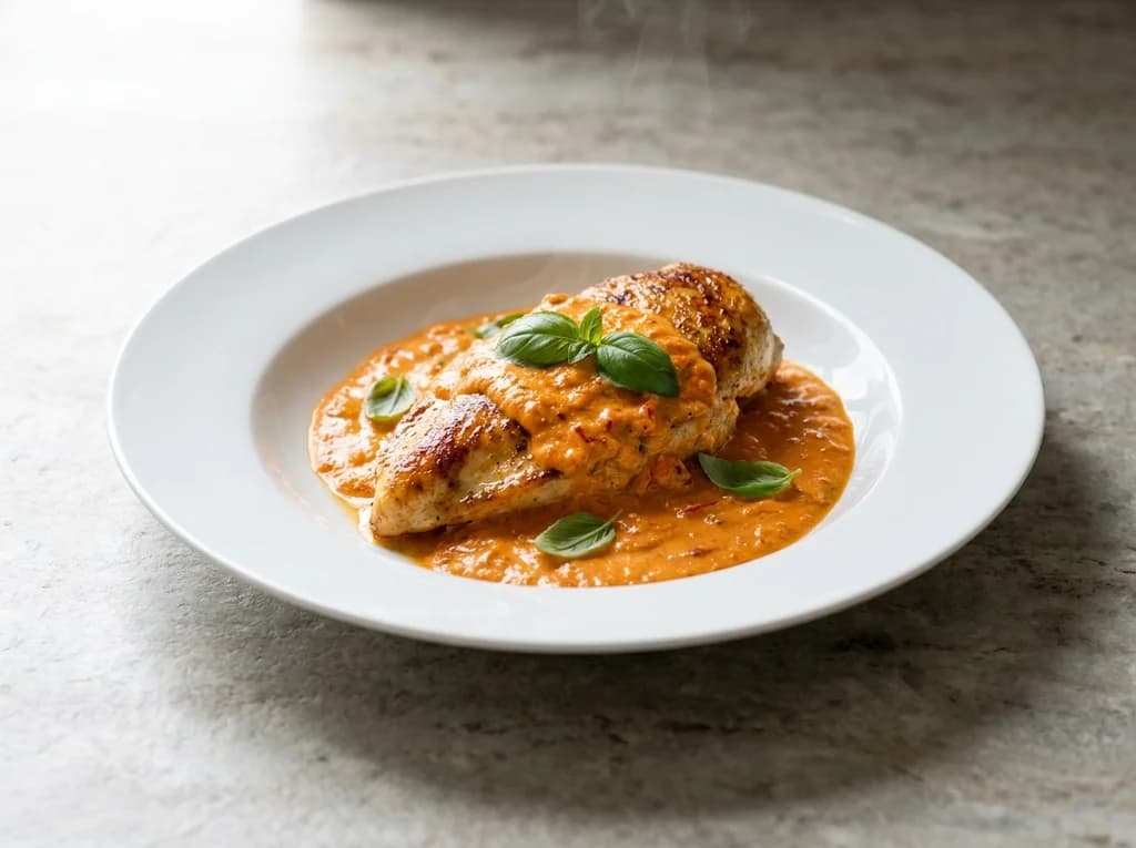 Chicken with Roasted Red Pepper & Ricotta Sauce
