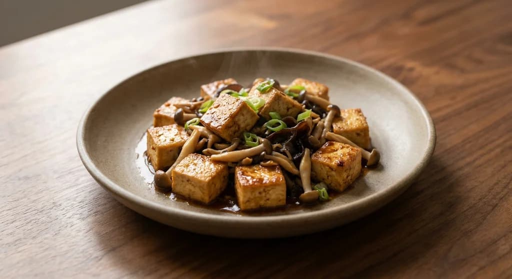 Chinese-Style Tofu with Mushrooms