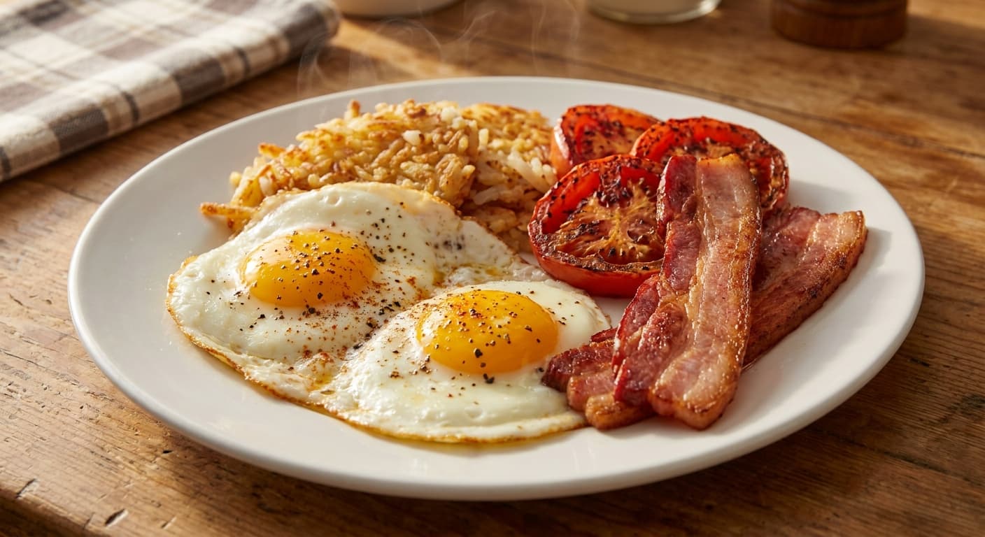 Classic American Bacon & Eggs Breakfast
