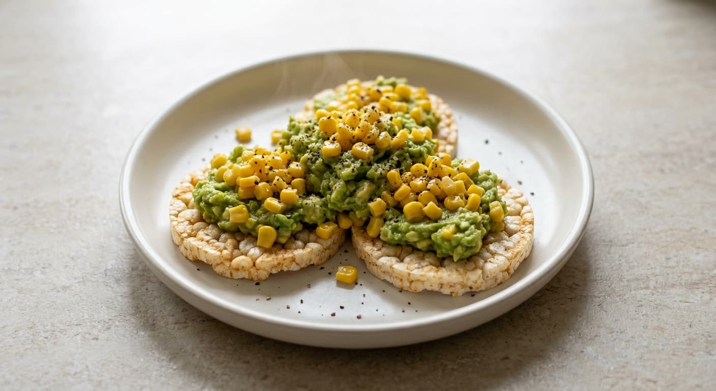 Corn & Avocado Rice Cakes